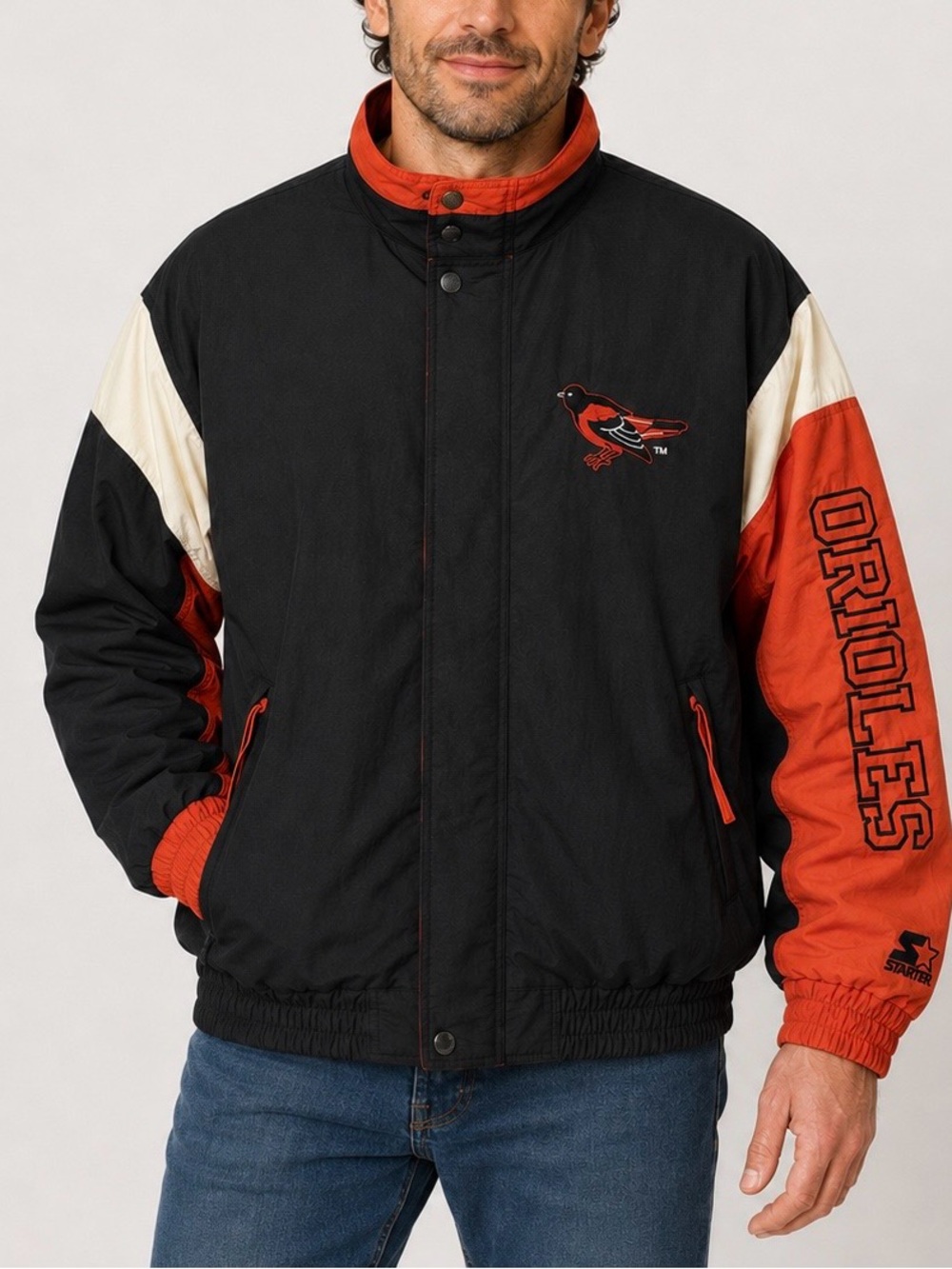 Vintage Starter Baltimore Orioles Jacket Men’s L MLB Colorblock Hong Kong
